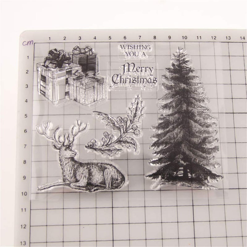 arriettycraft Merry Christmas Christmas Tree Decors Elk Deer Clear Stamps for Christmas Cards Making Decoration and Scrapbooking Rubber Stamps for Craft - Image 2